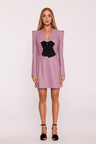 Made of Emotion Long-sleeved mini dress with chiffon bow