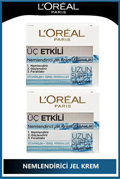 L'Oreal Paris 3 Etki Nemlendirici Jel Krem 50 ml x 2 Adet