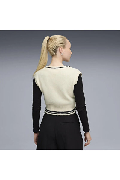 Puma PREMIUM ESS Vest Krem Kadın T-Shirt