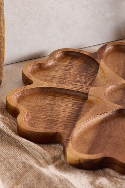 Perotti Acacia Heart Compartment Snack Plate 30 cm
