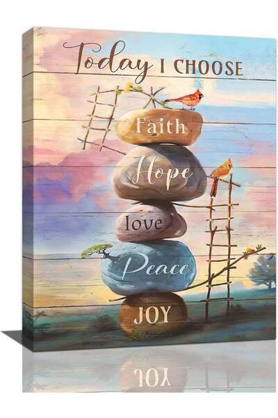 Emoda home Trove لوحة فنية جدارية حجرية مسيحية من جولكرا مطبوعة على قماش زن ريفي