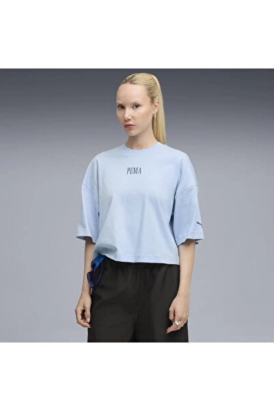 Puma PREMIUM ESS Graphic Tee Yeşil Kadın T-Shirt