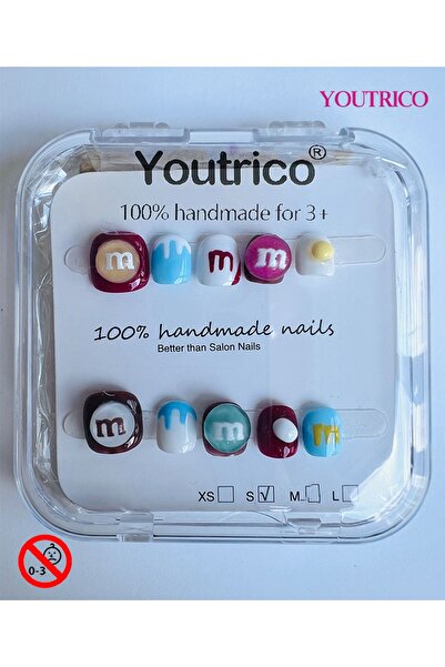 Youtrico Kids Press-on Nails - 100% Handmade Non-Toxic Safe for Ages 3+ Cute Green Kids' Fake Nails