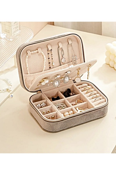 gaman Gmn-1 Velvet Plated Premium Series Luxury Jewelry Jewelry Box - Travel Jewelry Box