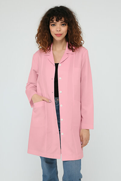 Cartellini Snowform Uzun Kol Pembe Unisex Önlük Ceket Boy Apaş Yaka Doktor He...