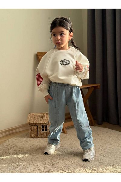 BOYBOY Girl's Oversize Model Jeans Pants Bottom Top Set