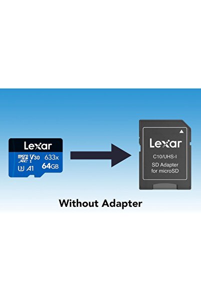 Lexar بطاقة ذاكرة microSDXC UHS-I سعة 633x سعة 64 جيجابايت (LMS0633064G-BNNAA)