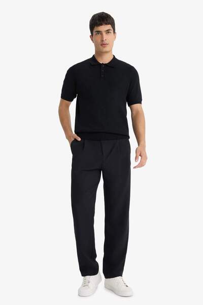 DeFacto Standard Fit Polo Neck Knitwear Short Sleeve T-Shirt F4947Ax25Au