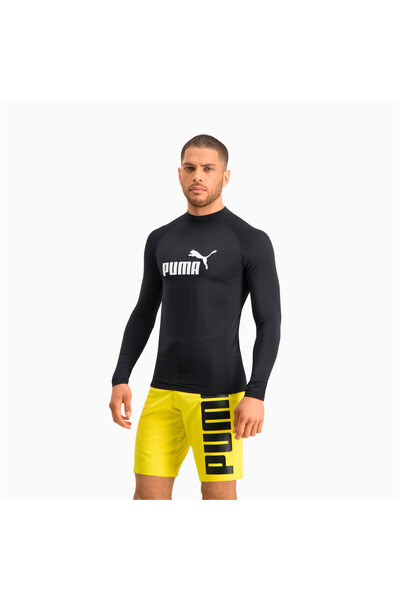 Puma Mens Swim Long Sleeve Rash Guard - Black