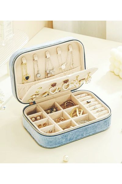 gaman Gmn-1 Velvet Plated Premium Series Luxury Jewelry Jewelry Box - Travel Jewelry Box