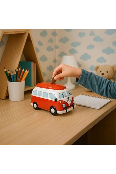 OEM Lut Piggy Bank Camper with Surfboard 16x9x10cm