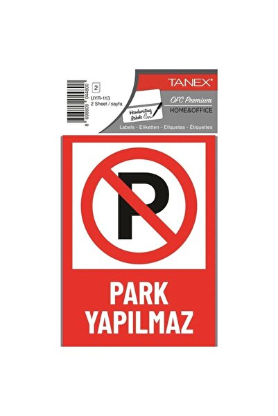 Tanex UYR-113 UYARI ETİKETİ - PARK YAPILMAZ 2'Lİ