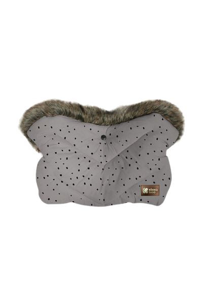 Kikka Boo KikkaBoo Fur Dots Grey Luxury Stroller Handle Glove