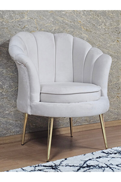 ZAFİR Tekli İstiridye Gold Kaplama Sivriltme Ayak Çay Seti Koltuk Tekli Berjer , Balkon, Salon, Ofis