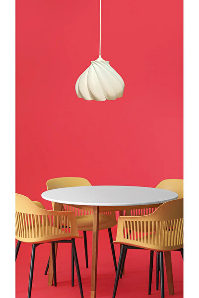 Genel Markalar Pumpkin Tekli Avize Yatak Odası, Mutfak, Oturma Odası Beyaz Tasarım Tekli Sarkıt Avize (PLASTİK)