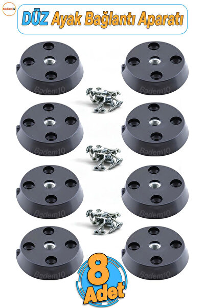 Badem10 8 Adet Düz Siyah Zigon Sehpa Ayağı Tabanı Mobilya Masa Orta Sehpa Aya...