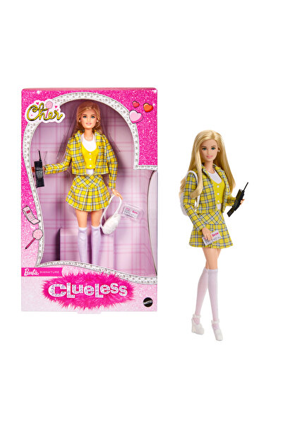 Barbie Cher Clueless Barbie® Bebek Barbie Signature sarı ekose takım giyen ko...