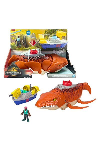 Imaginext Fisher-Price Imaginext Jurassic World Rebirth Dev Ağızlı Mosasaurus dinozor oyuncağı seti JFR23