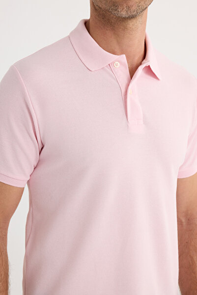 Tudors Men's Slim Fit Slim Fit Cotton Soft Texture Cool-Keeping Fabric Plain Pique Polo Neck T-Shirt