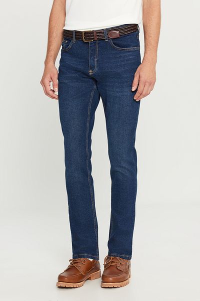 AC&Co / Altınyıldız Classics Pánské tmavě modré džínové Slim Fit Stretchy Jeans - Magic Jeans