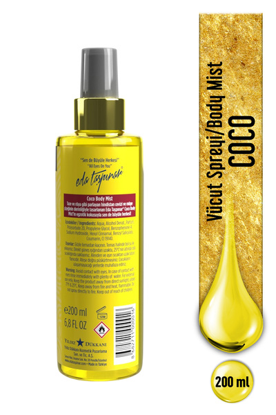 Eda Taşpınar Coconut Coco Body Mist, Tulum’un Egzotik Kokusu, Baştan Çıkarıcı, Sen de Büyüle Herkesi!, 200 ml