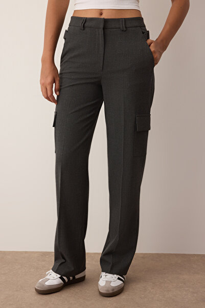 Trendyol Collection Gray Carrot Mold Cargo Pocket Fabric Pants Twoaw26Pl00037