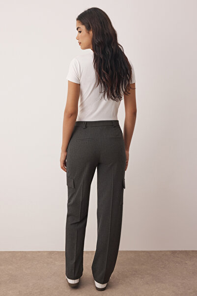 Trendyol Collection Gray Carrot Mold Cargo Pocket Fabric Pants Twoaw26Pl00037