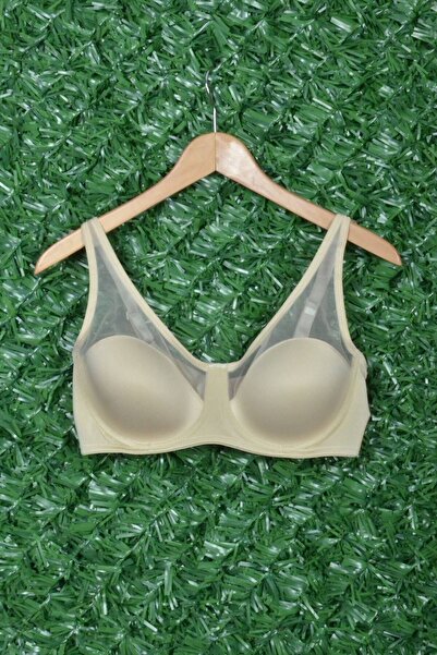 Le Jardin Sutien cu cupă moale cu compresor acoperit cu tul de culoare nudă pentru femei 9200