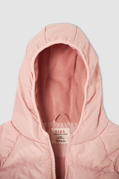 DeFacto Girl's Hooded Fleece Lined Coat