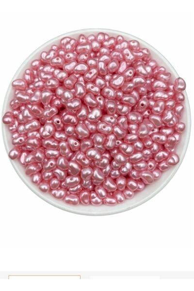 LİVZA BİJUTERİ 50 Gr. Pembe Renk Plastik Inci Boncuk (yamuk Inci)