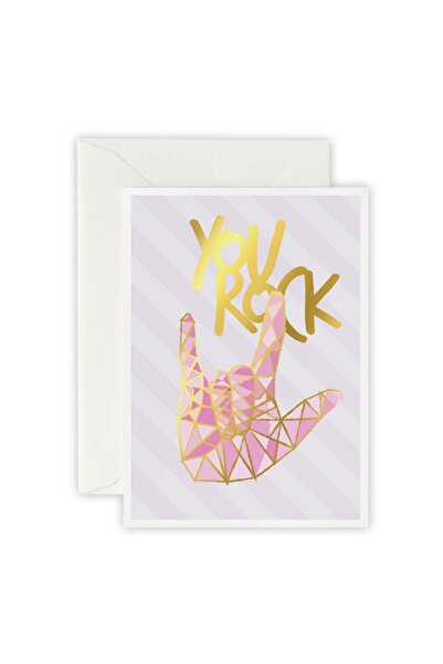 You Rock - Tebrik Kartı, Zarf Ve Sticker Set