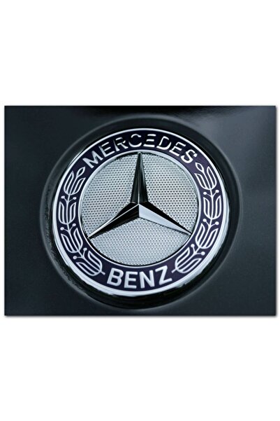 Cakatablo Ahşap Tablo Mercedes Benz Logo Orijinal Zemin 50x70 cm