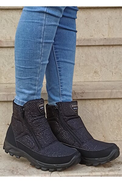 Scooter Su Geçirmez Kürklü Siyah Kar Botu Z5549tsqv1