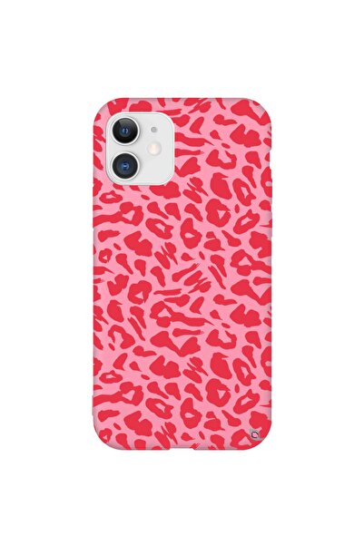 WANNA PROTECT Iphone 12 Içi Kadifeli Renkli Leopar Desenli Silikon Kılıf