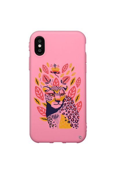 WANNA PROTECT iPhone X XS Premium Velvet Inside Colorful Tiger Pattern Silico...