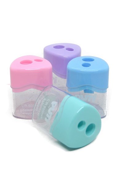 Puti 06390 Pastel Colored Pencil Sharpener with Double Blade and Tank - 1 Piece