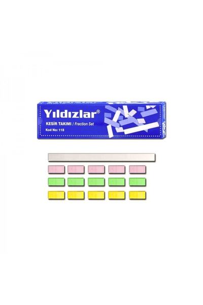 Yıldızlar Plastik Kesir Takımı 1-5 Sınıf Matematik Ders Materyalı