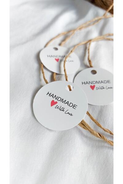 Çikoleyt Design White Handmade Perforated Label 4x4cm 50 Pieces