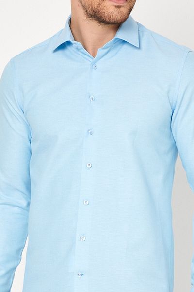 RAVANELLI Μακρυμάνικο πουκάμισο Turquoise Slim Fit