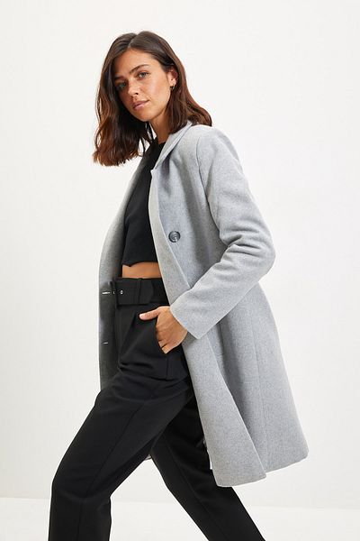 Trendyol Collection Gray Button Closure Wool Stamp TWOAW20KB0047