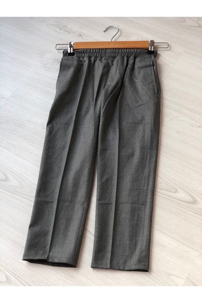 sevdalı Pantaloni de școală gri cu talie elastică