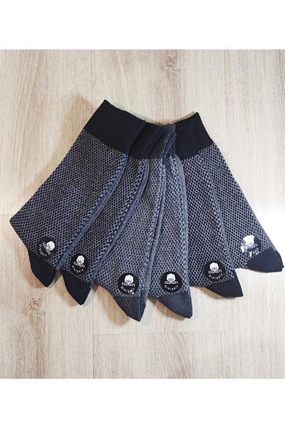 erceys Мъжки чифт от 6 памучни жакардови класически чорапи с шарка
