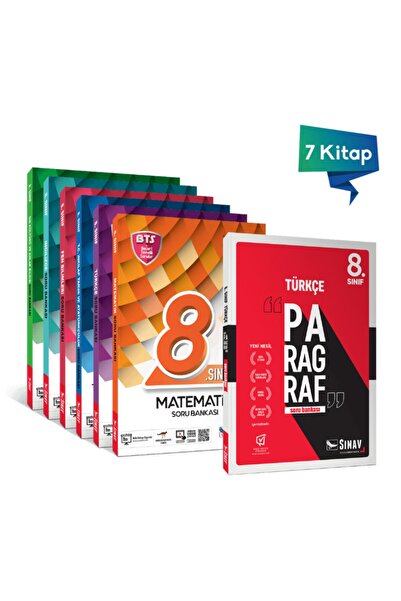 Sınav Yayınları 8. Sınıf Mat Fen Türkçe Inkılap Ing Din Paragraf Soru Bankası...