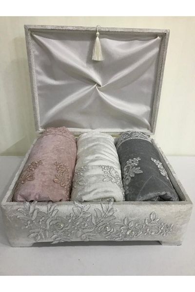 Lamazihome 3-Piece Velvet Prayer Rug with Cream Storage
