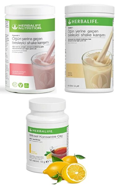 Herbalife 1 Ahududulu Ve Beyaz Çikolotalı Shake + 1 Vanilyalı Shake + 1 Limon...