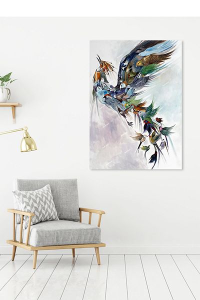 Morfil Sanat Atölyesi Διακοσμητικός πίνακας σε καμβά Birds Animal World