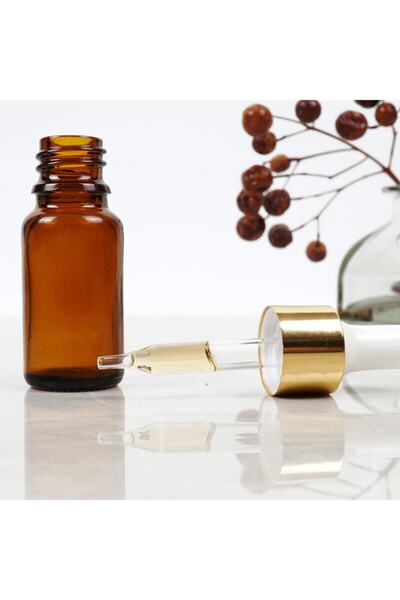 Güvenç Ambalaj 20ml - Amber Damlalıklı Kahverengi Cam Şişe - (10 ADET)
