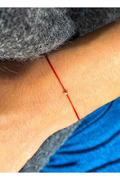 Atölye Merdiven 925 Ayar Gümüş Kırmızı Minimalist İp Bileklik