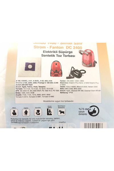 Othome Simtel Sapphire Compatible Synthetic Vacuum Cleaner Dust Bag 5 Pieces