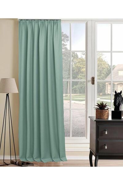 Şenay Perde Tek Kanat Mint Yeşili Fon Perde Düz Dikim